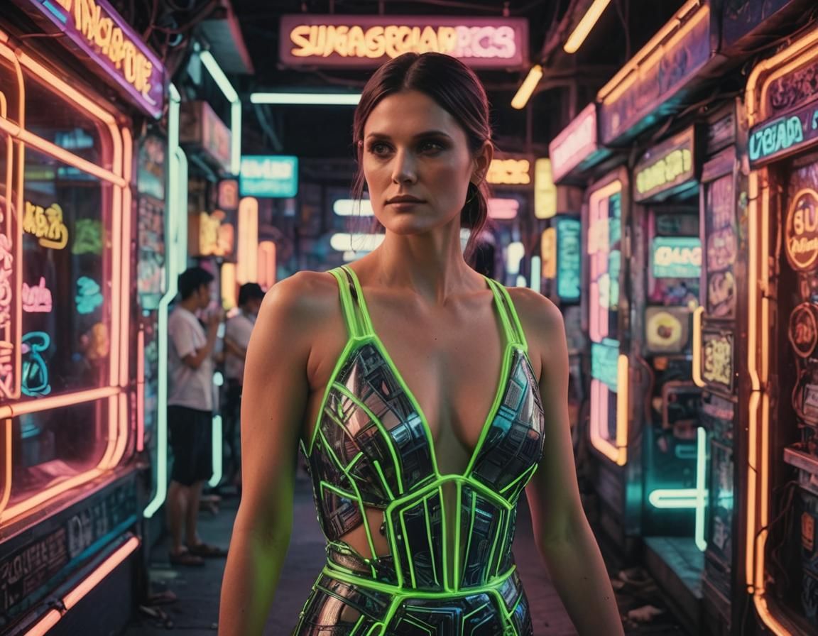 Neon Gown in Singapore: Synthwave Retro Style
