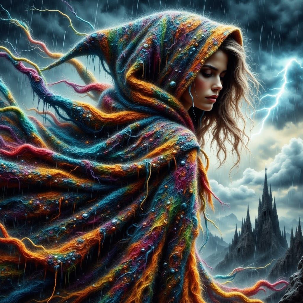 Majestic Shawl Unfurls in Turbulent Storm