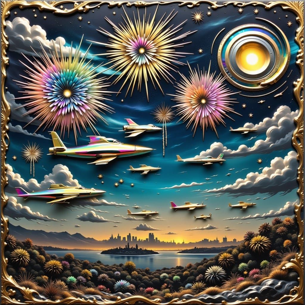 NYC NYE in Vibrant Embossed Print