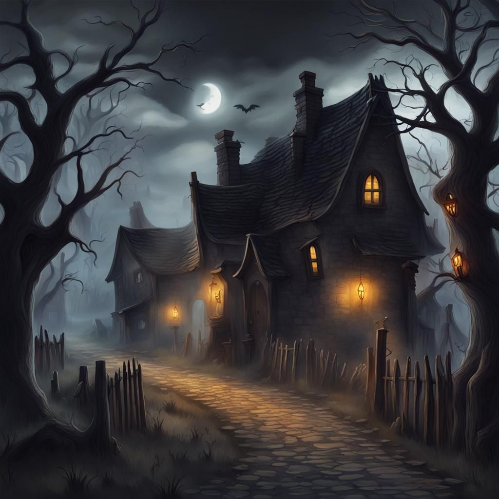 Eerie Haunted Village with Ghosts and Mysteries