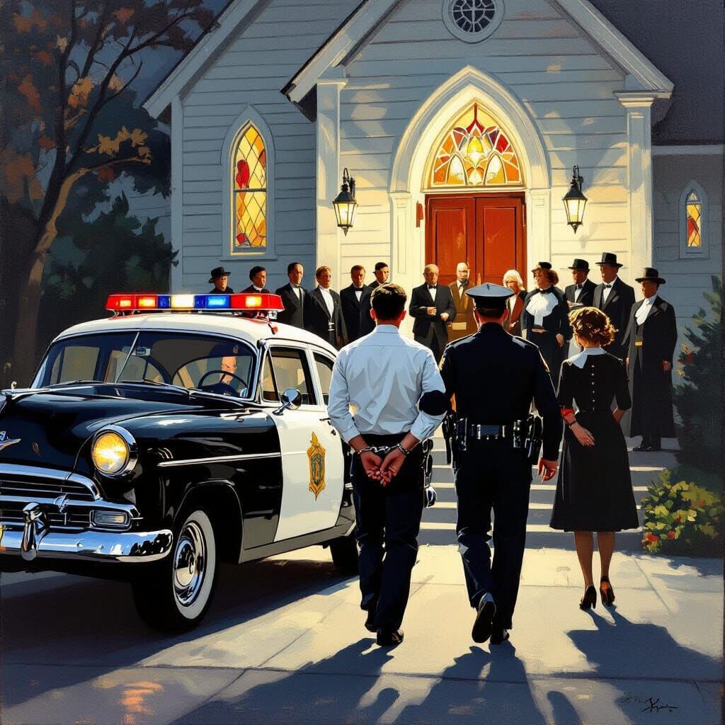 Irish Church Scene: Arrest and Shocked Parishoners
