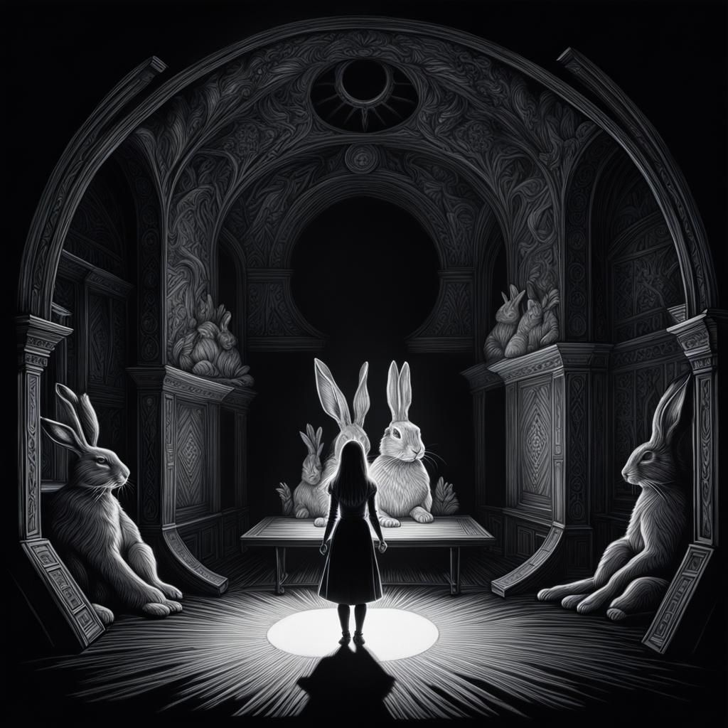 Intricate Shadow Puppet in a Dark Room