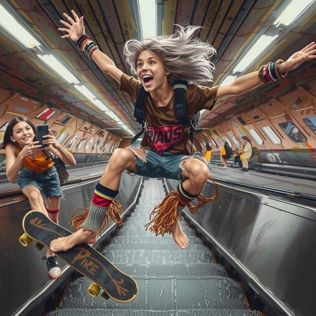 Skateboarder in Urban Style