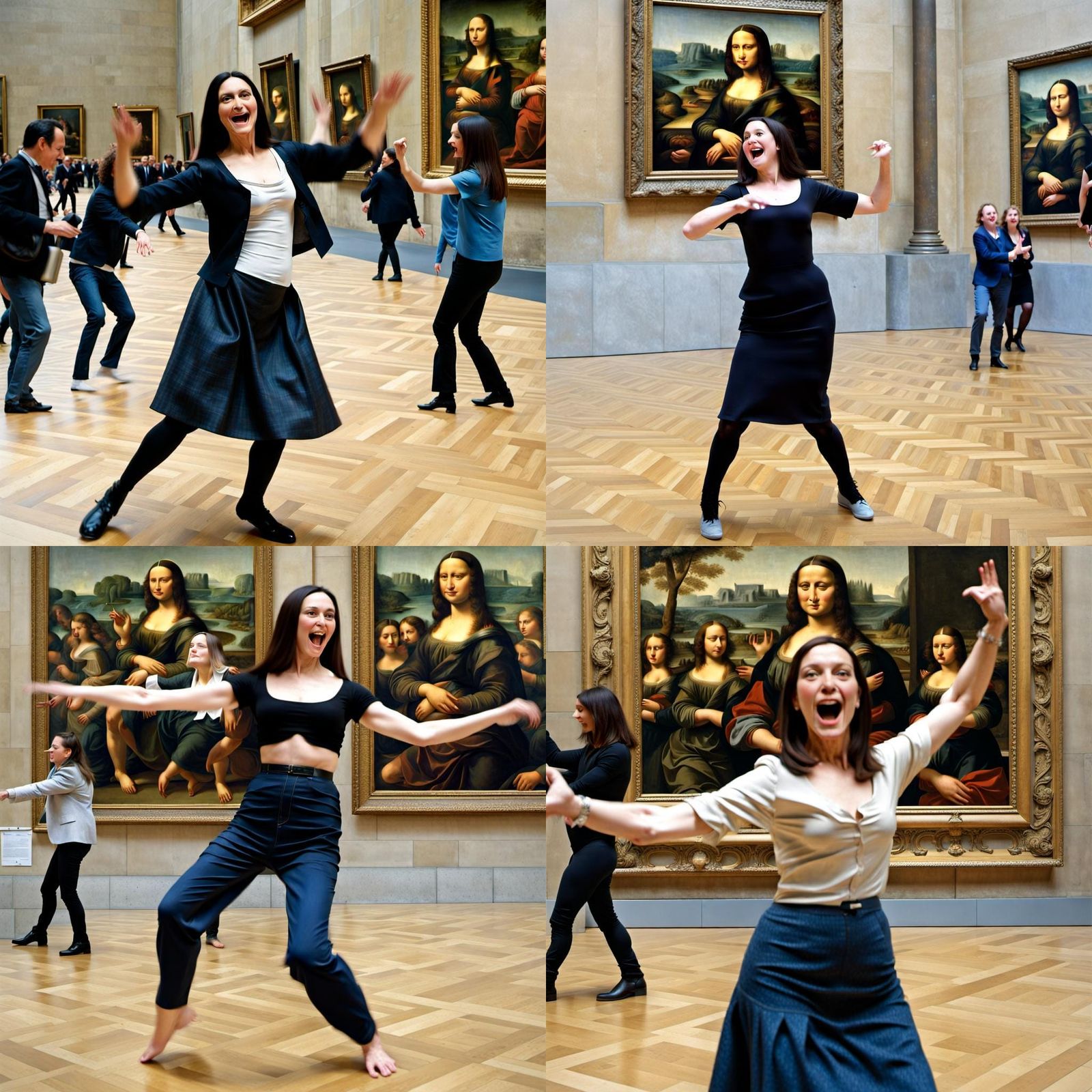 Mona Lisa Dances Macarena in the Louvre