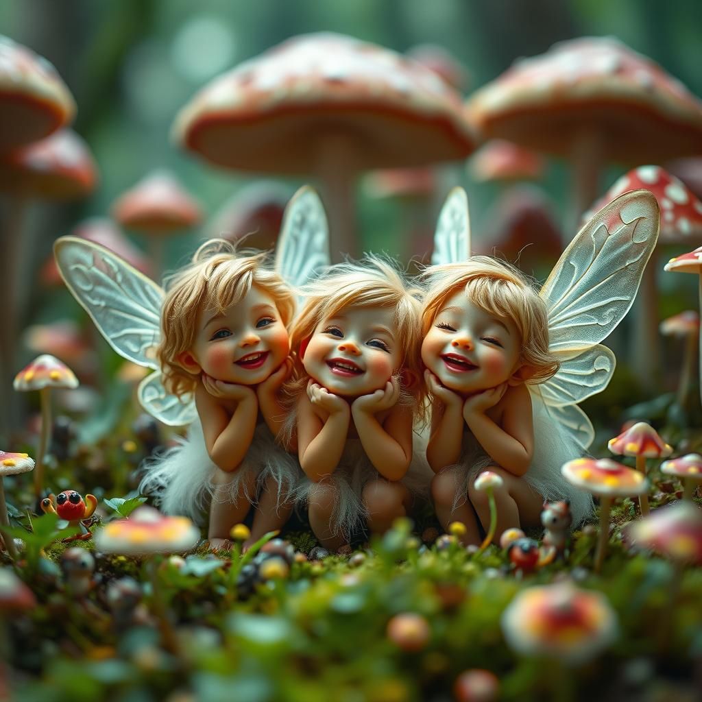 Enchanting Fairies in Mystical Toadstool Forest