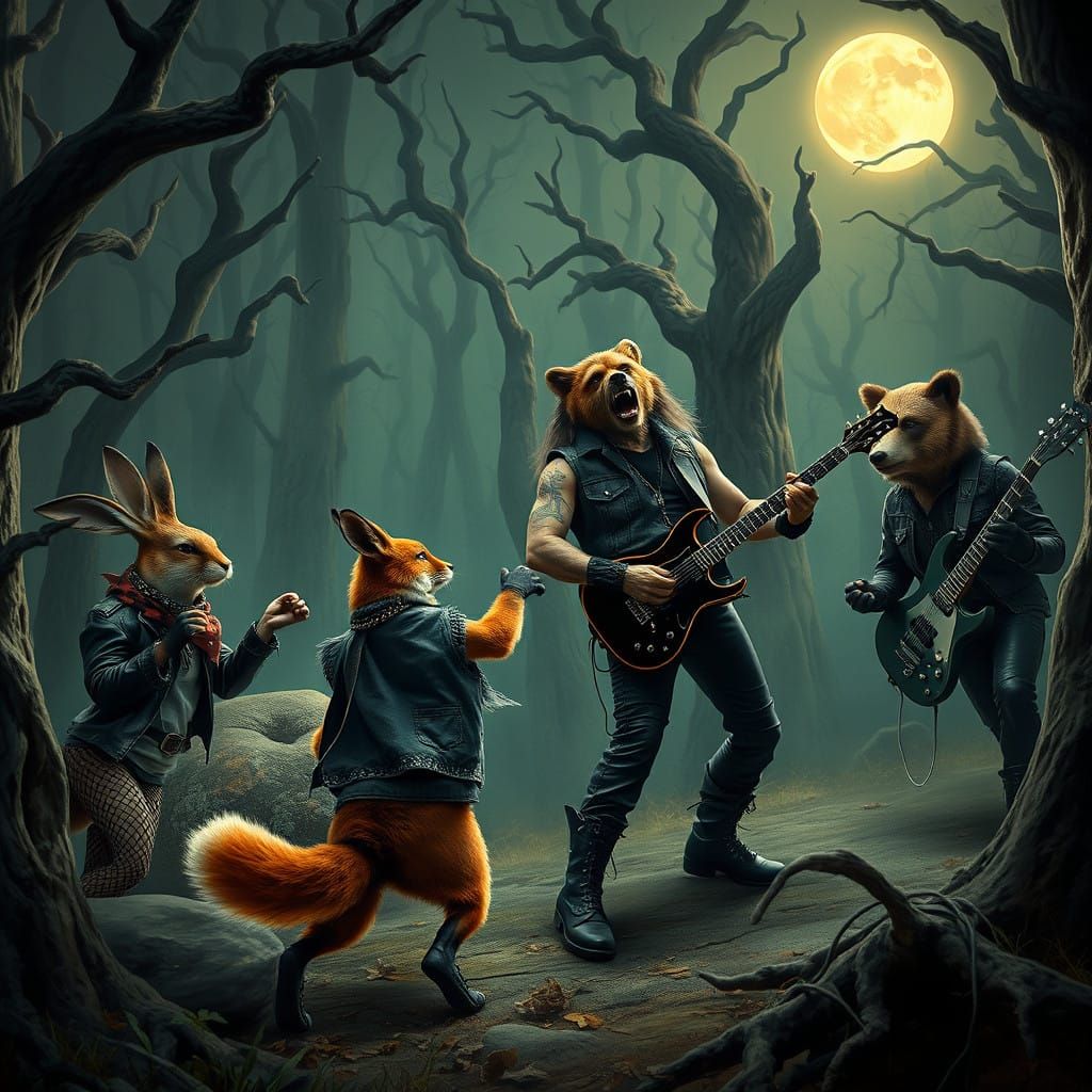 Surreal Heavy Metal Concert in a Mystical Forest Eerie Lands...