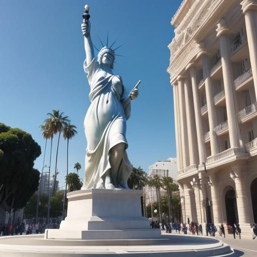 Statue of Liberty in Motion: A Realistic Image