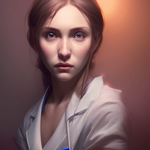 Nurse and Patient: Hyperdetailed Digital Art Portrait