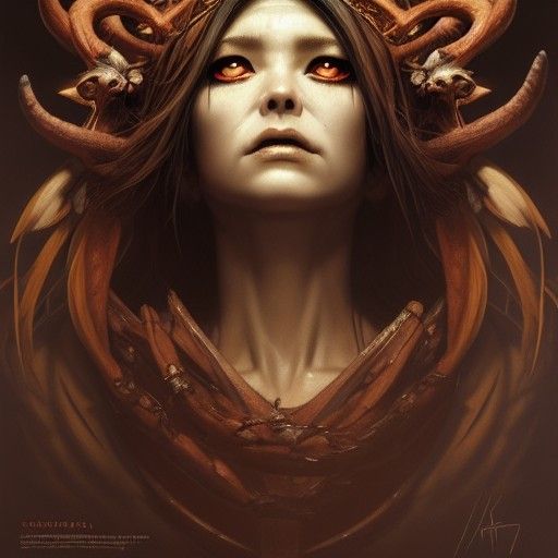 Goddess of the Hunt: Dark Fantasy Portrait