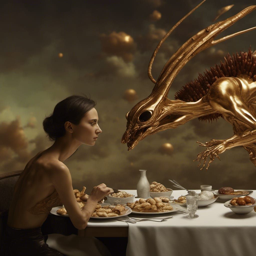 Hyperrealistic Feast of Futuristic Beings