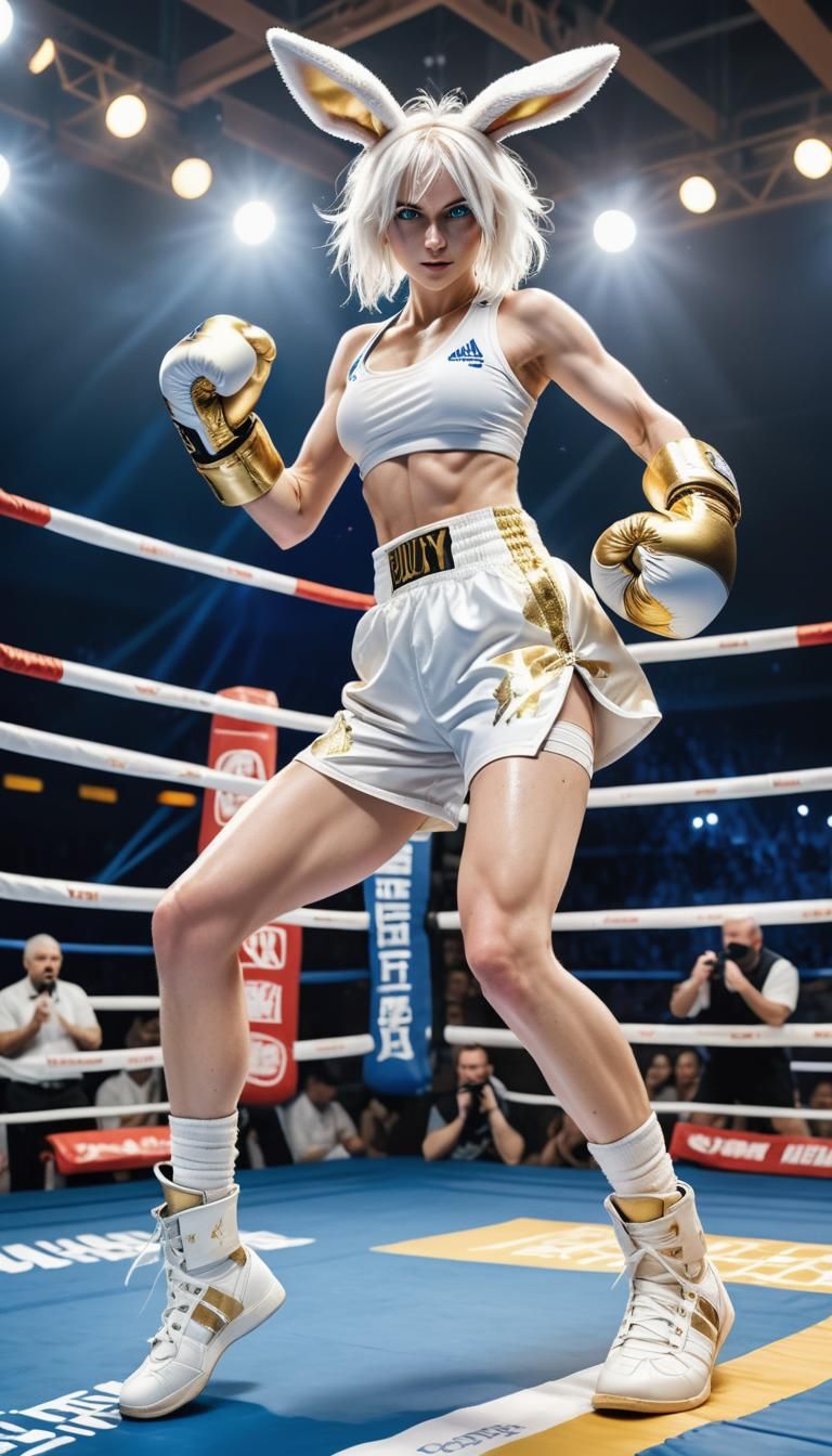 Bunny Girl Boxer in Electrifying Arena