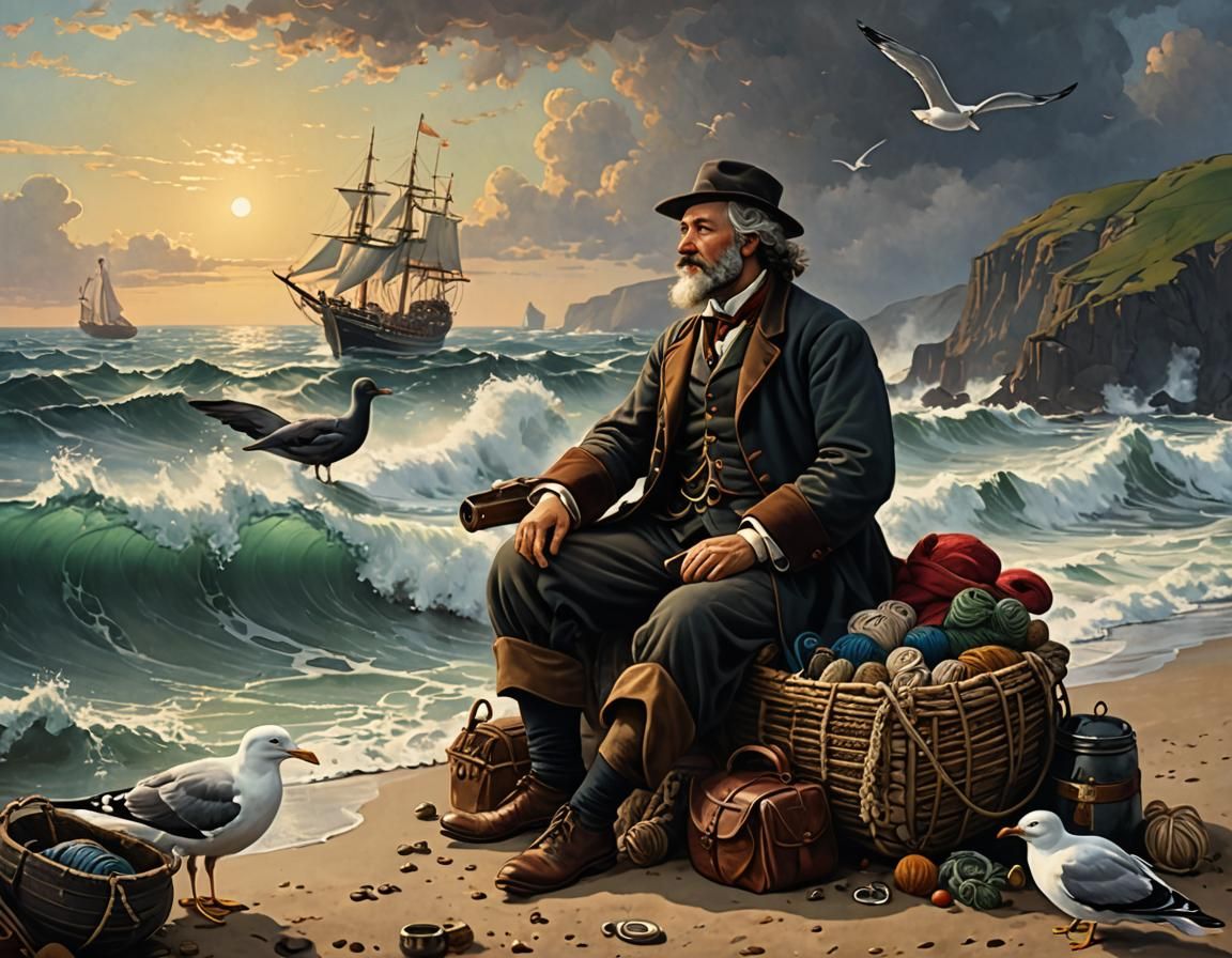 Surreal Seascape in Oil Painting Style