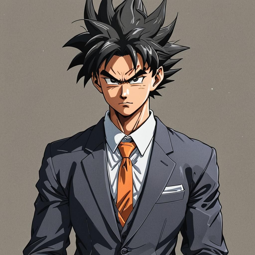 Son Goku as Businessman: Anime Manga Art