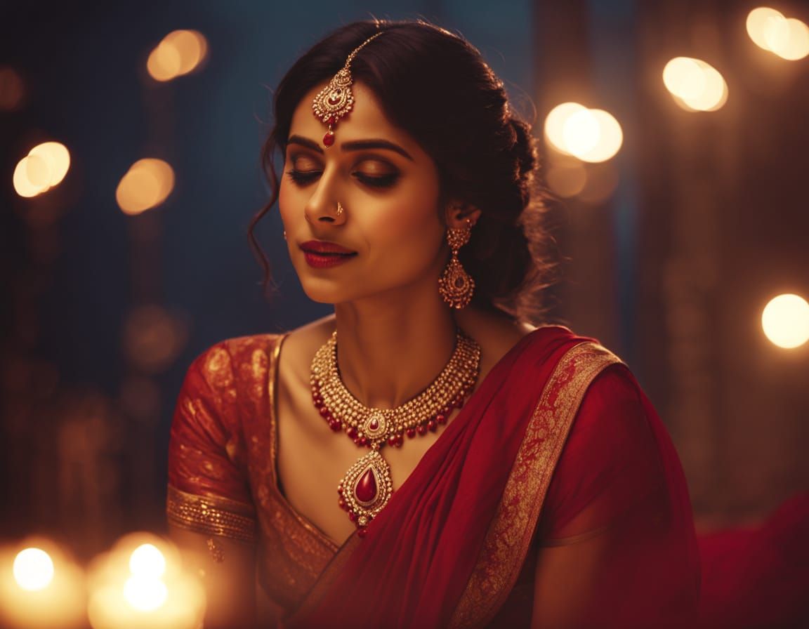 Indian Girl Under Full Moon, Heartbreak and Longing