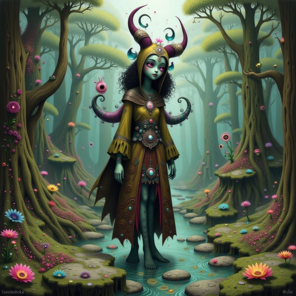 Mysterious Adroanzi Spirits in Eerie Dreamlike Realm