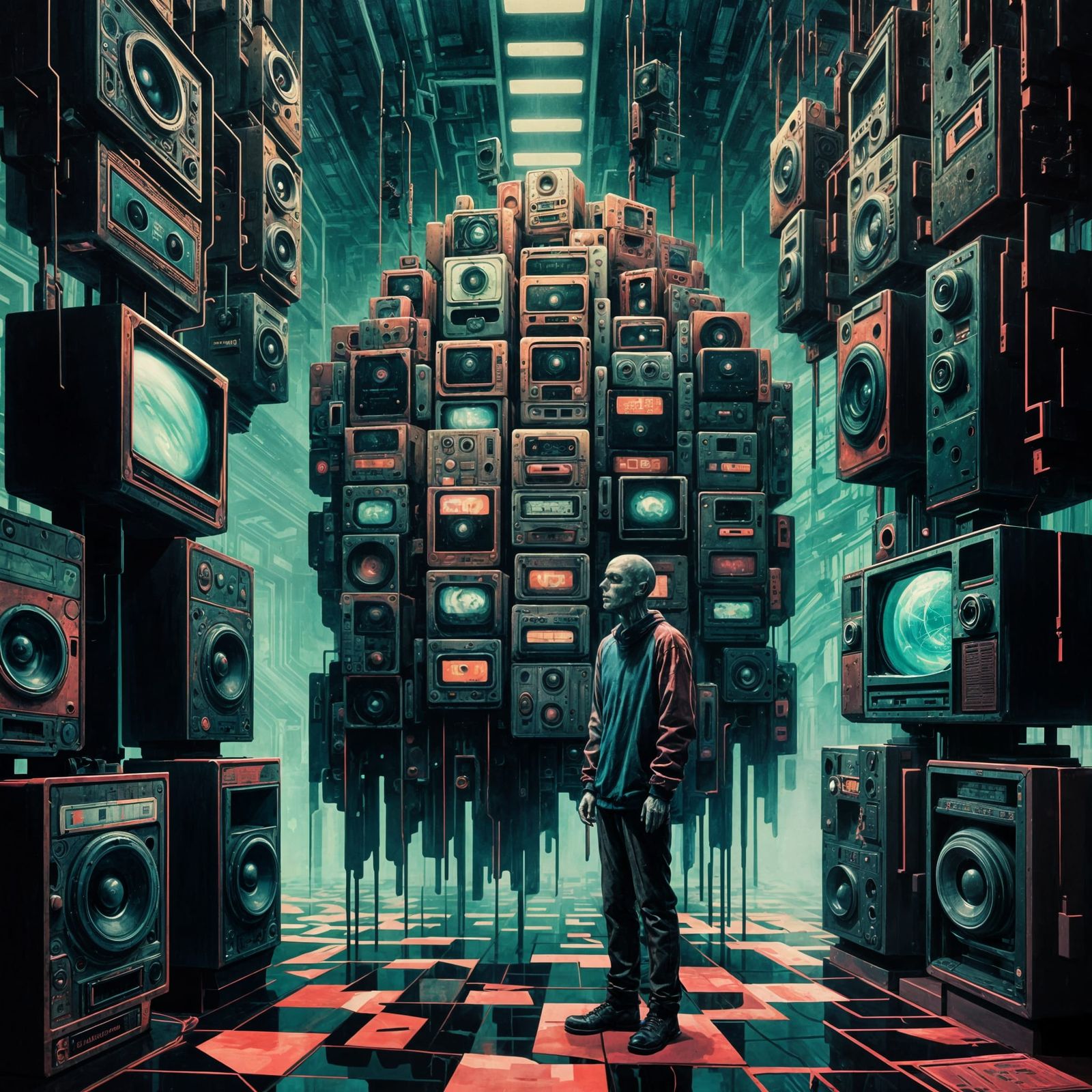 Eldritch Analog Horror in Cyberpunk Style