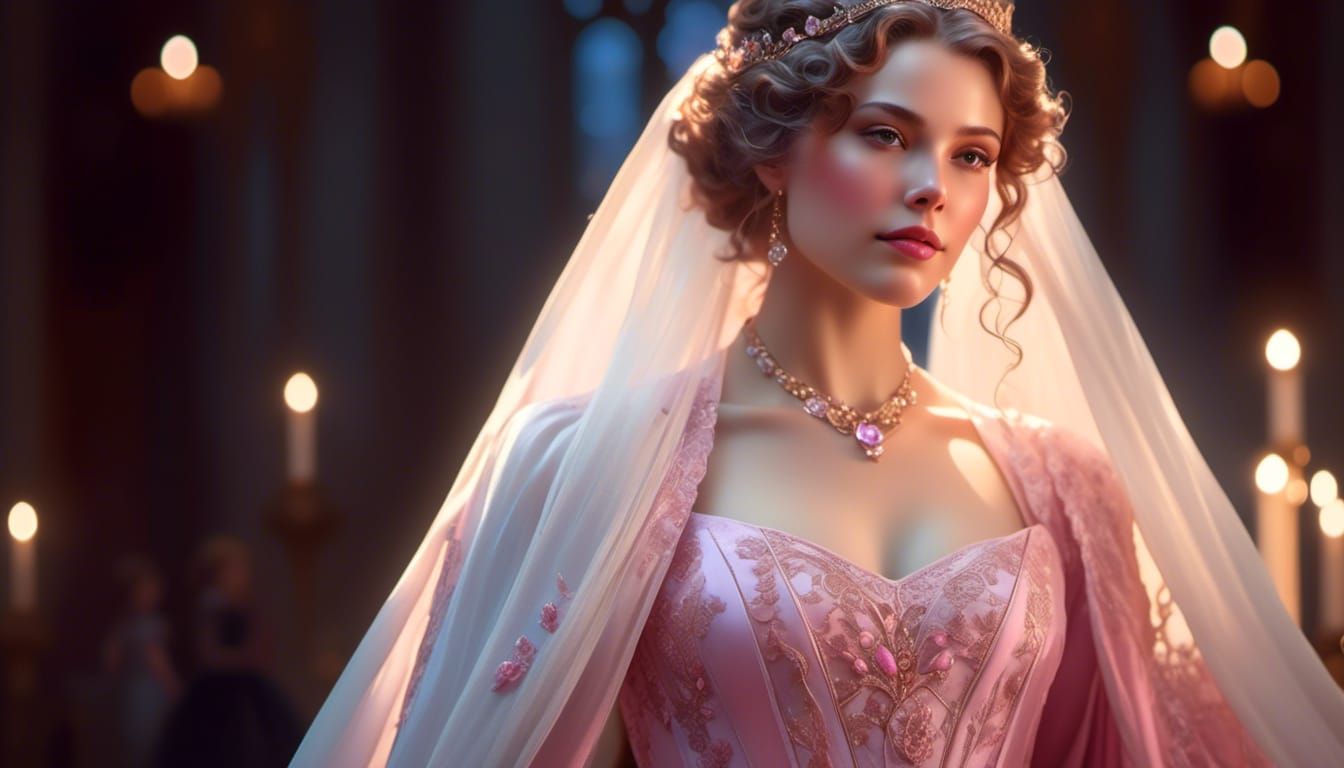 Princess Briar Rose Portrait in Art Nouveau Style