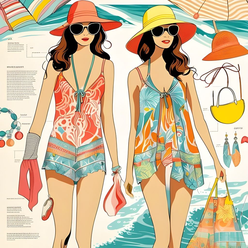 Beachwear Patterns with Magical Accessories Diagrams