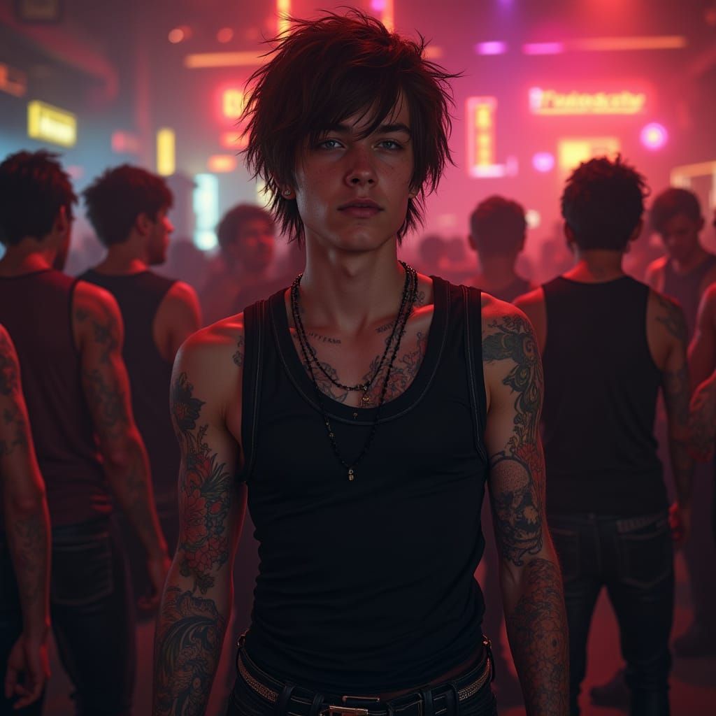 Hyper-Realistic Portrait in a Punk Club