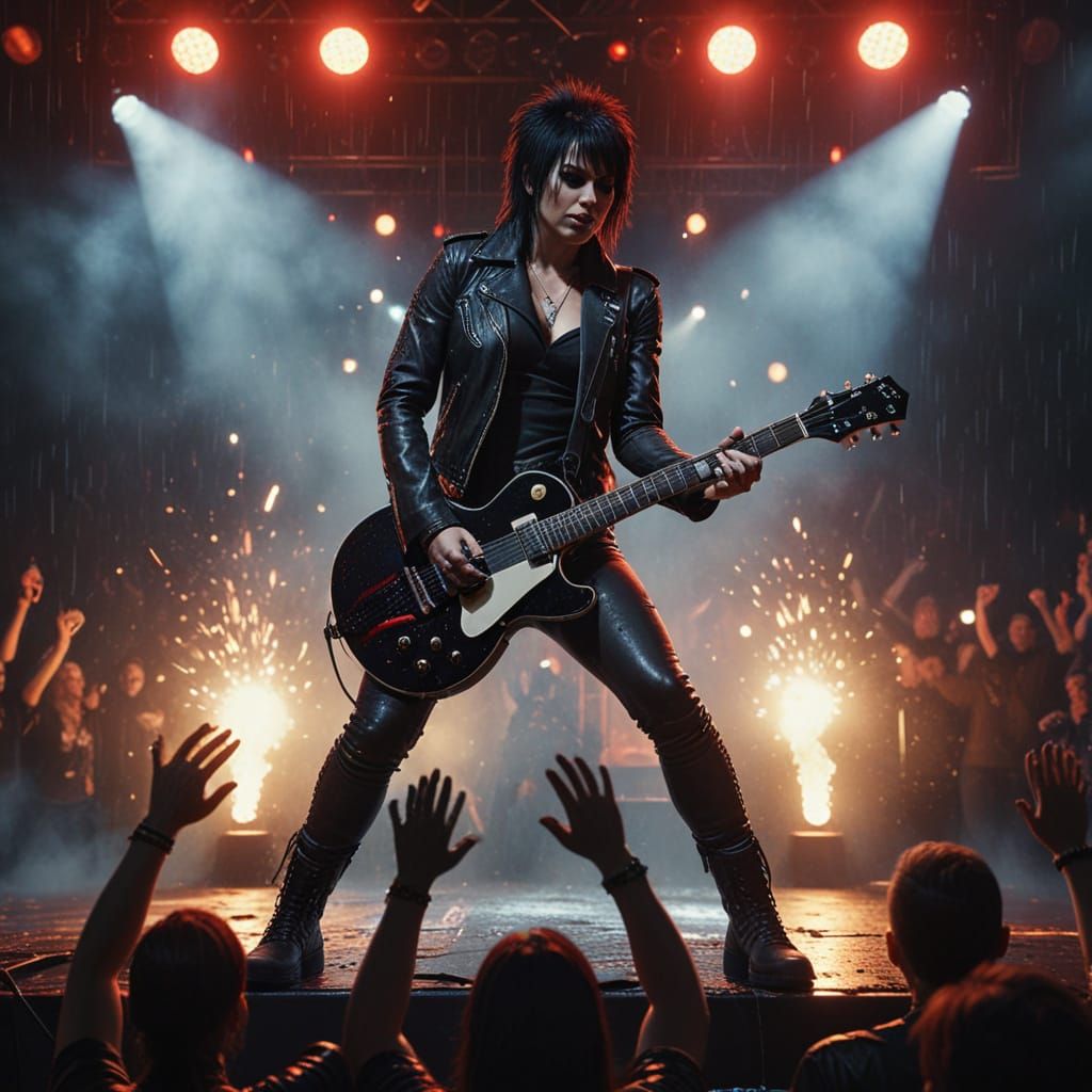 Joan Jett Live in Concert: Hyper-Realistic Digital Art