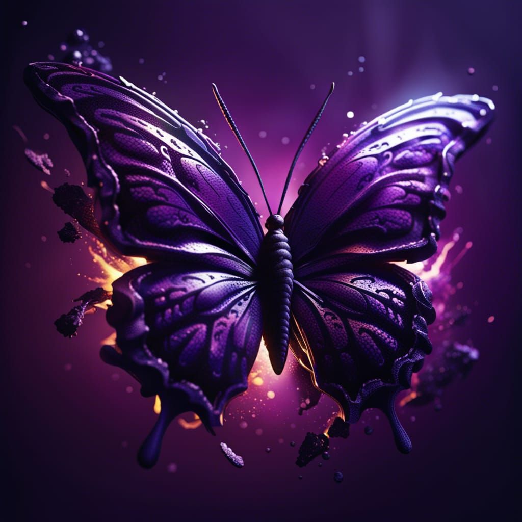 Sinister Dark Energy Butterfly in Hyperrealistic Style