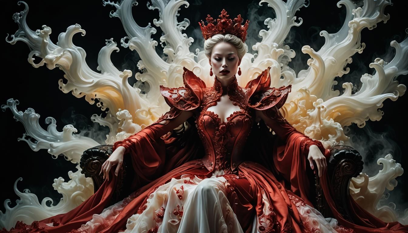 Sinister Empress on Throne in Tonalism Photograph