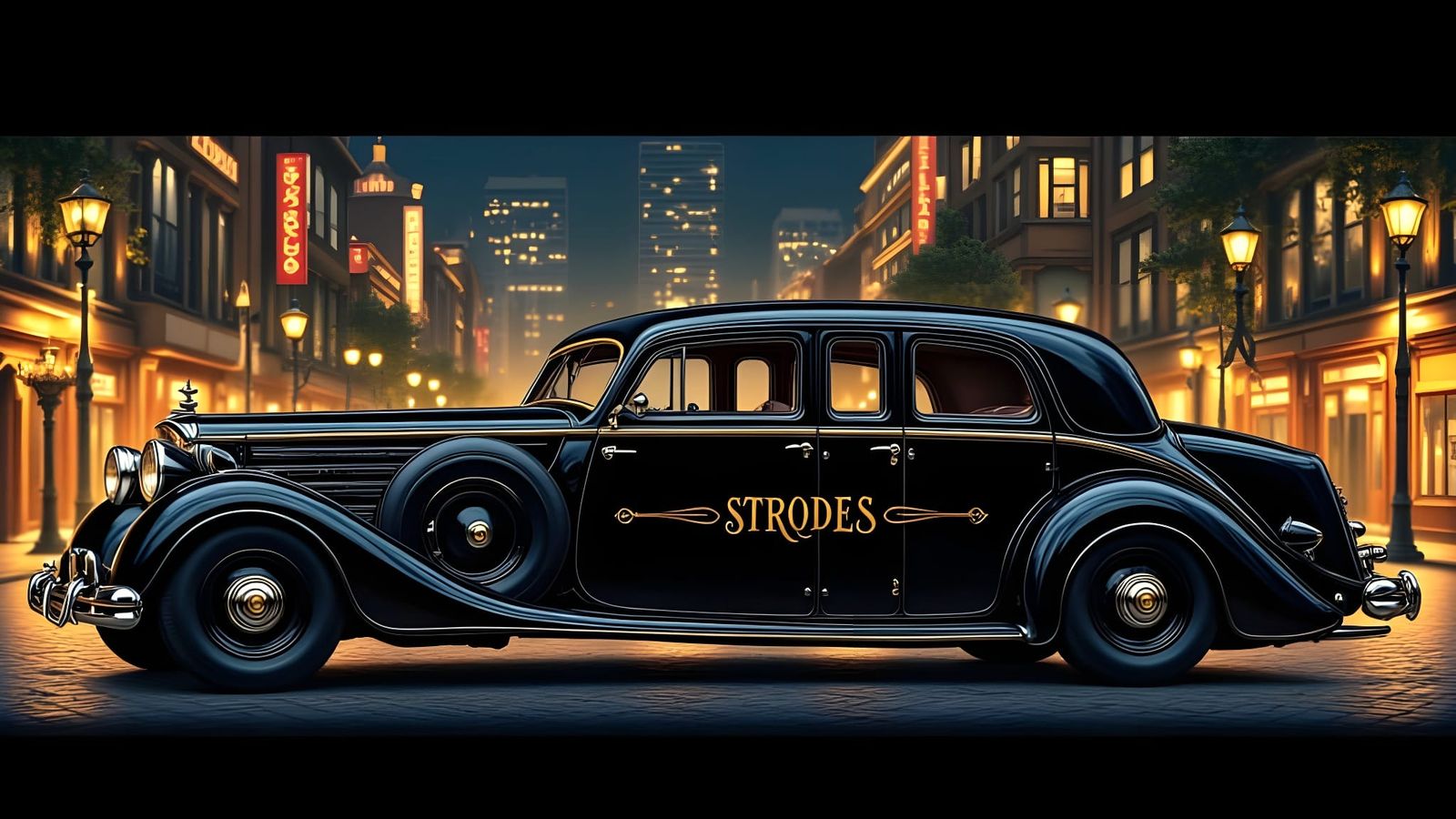 Strode's Limo Text Illustration