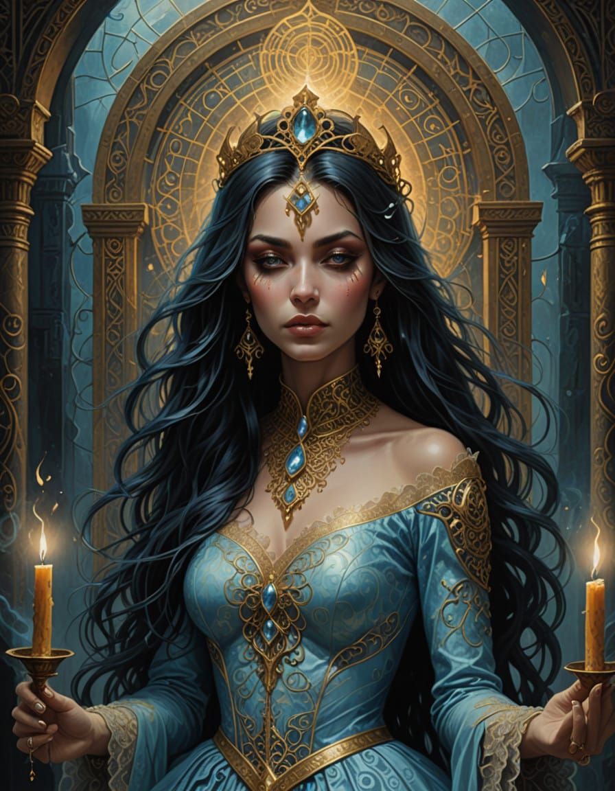 Gothic Bride of the Occult in Sensual Invocation