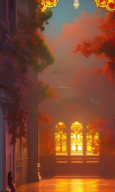 Detailed Coloring Page in Art Nouveau Style