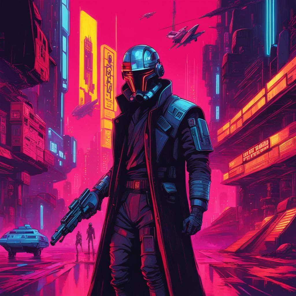 Star Wars in Cyberpunk 2099 Neon Style