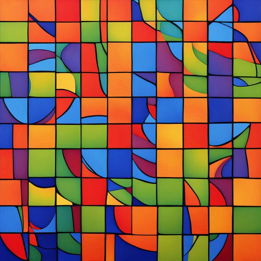 100 Gecs Abstract Art in Complementary Colors