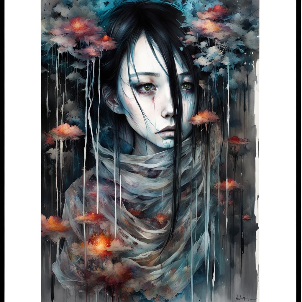 Macabre Cronenberg Monster in Ghibli-Inspired Wasteland