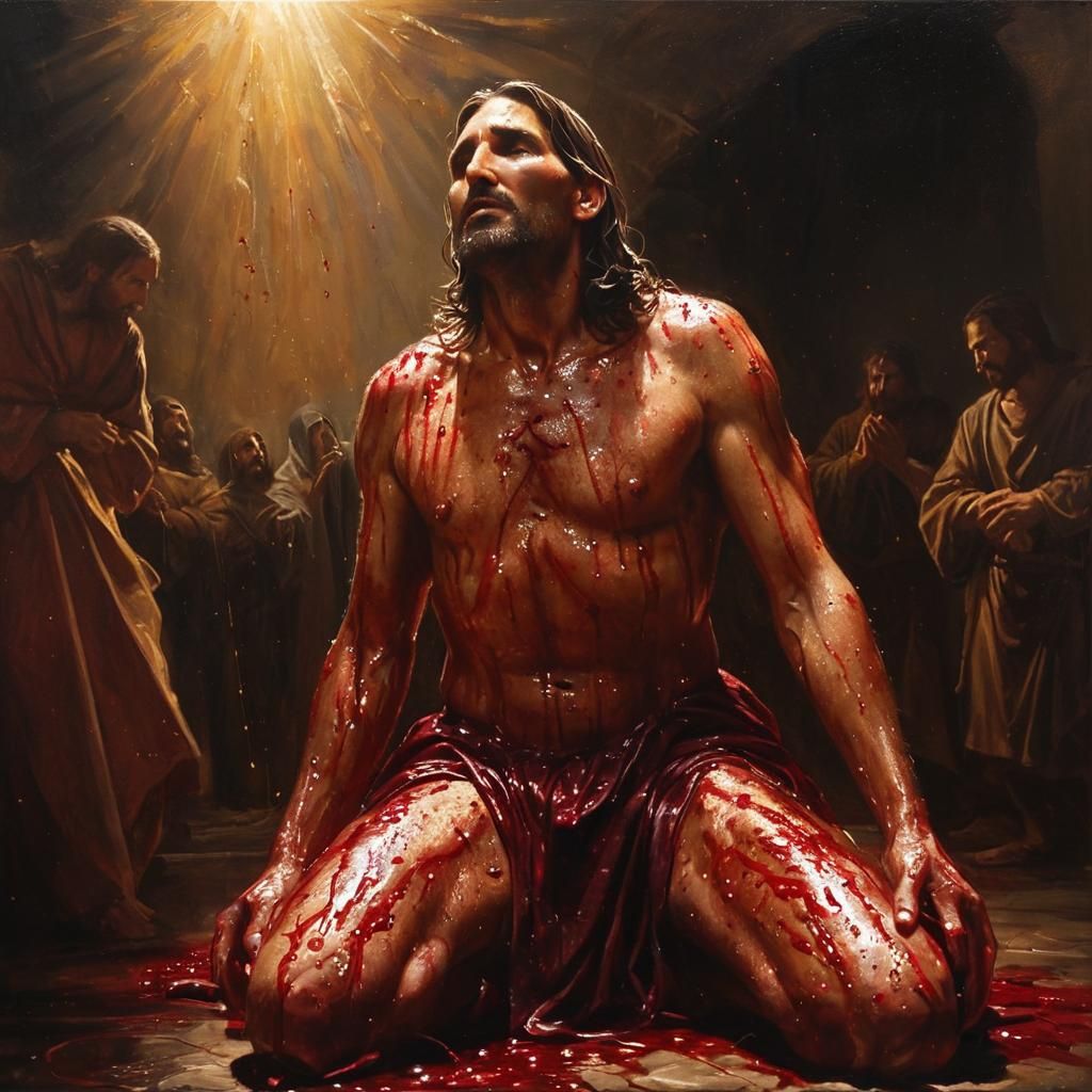 Jesus Christ Flogged: Baroque Painting in Chiaroscuro