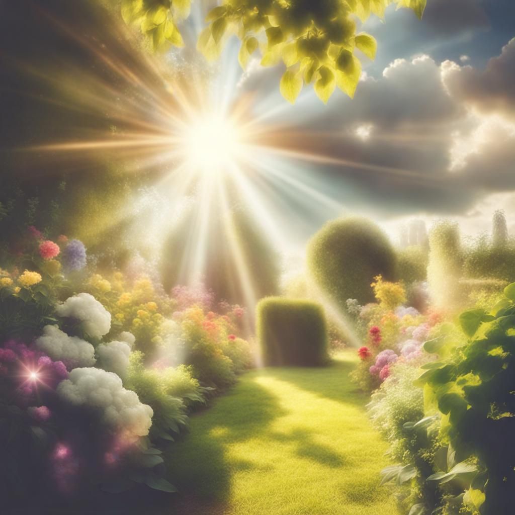 Heavenly Garden in Divine Sunshine