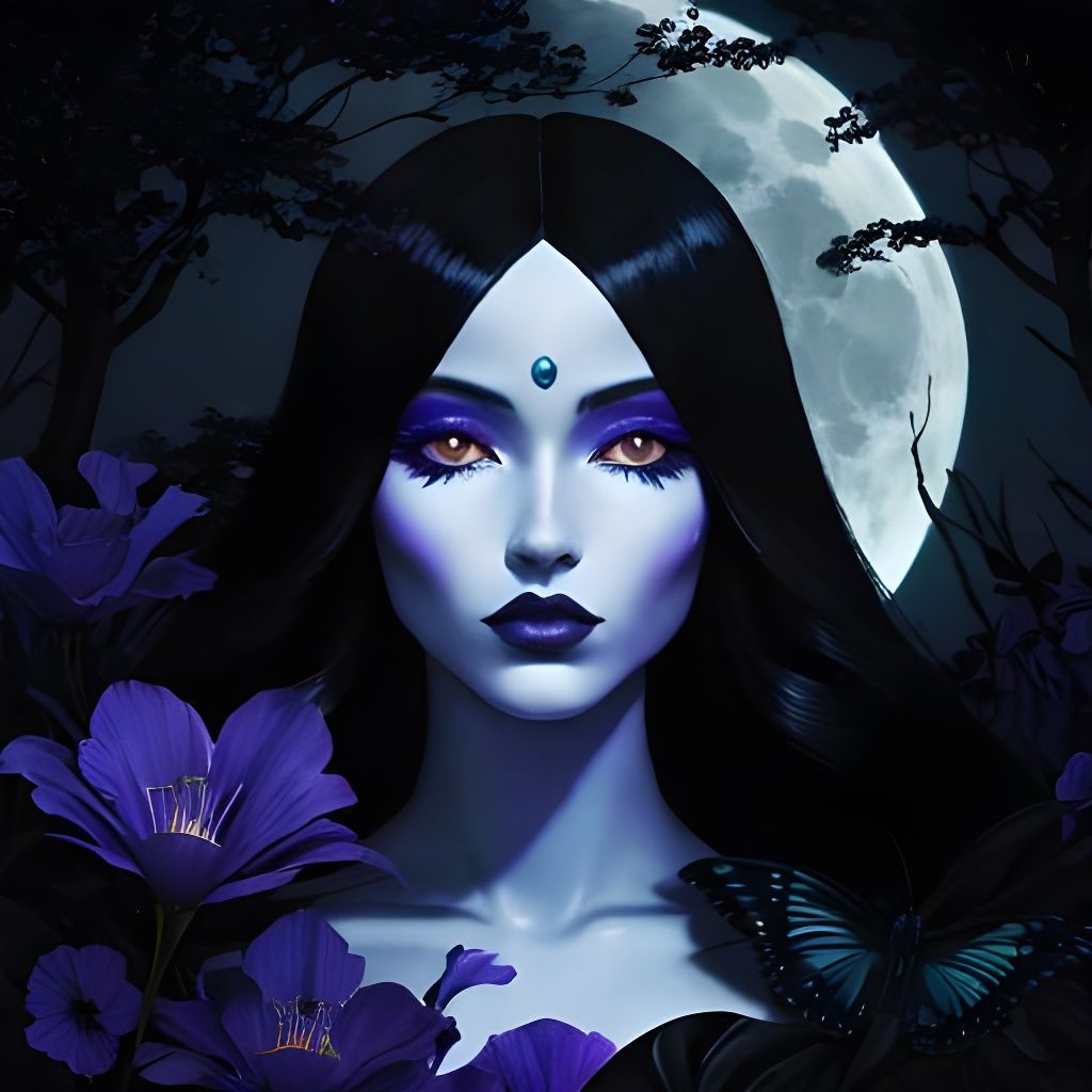 Surreal Alien Warrior in Moonlight, Baroque Pop Art