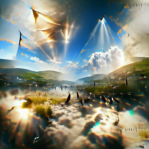 Dramatic Sky Concept Art with Burning Clouds
