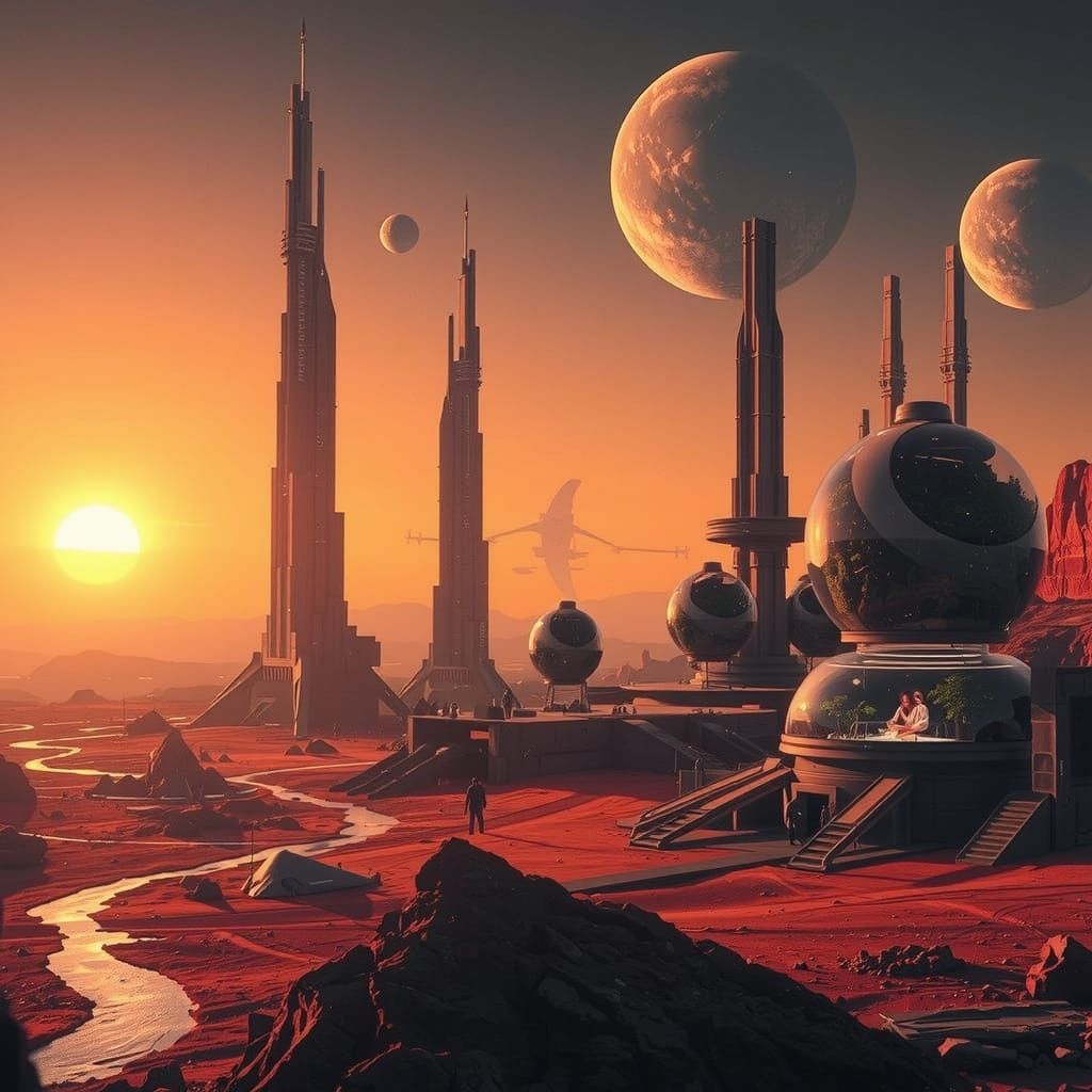 Alien Metropolis at Sunset