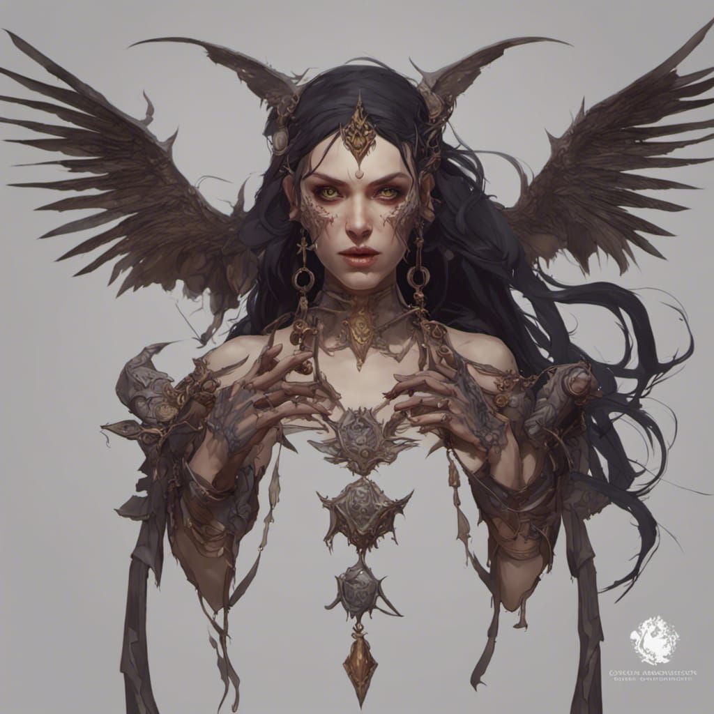 Female Necromancer in Dark Fantasy Style