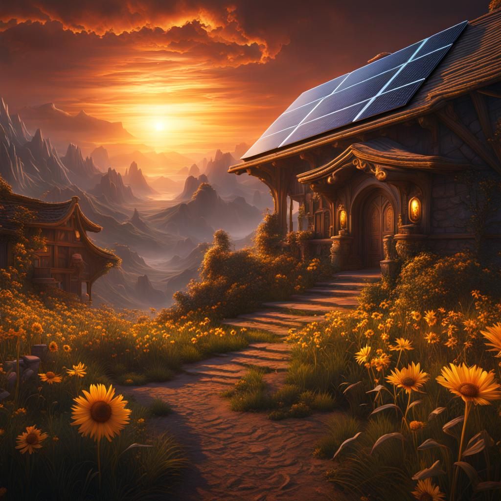 Fantastical Solar Power Concept Art in Deep Color