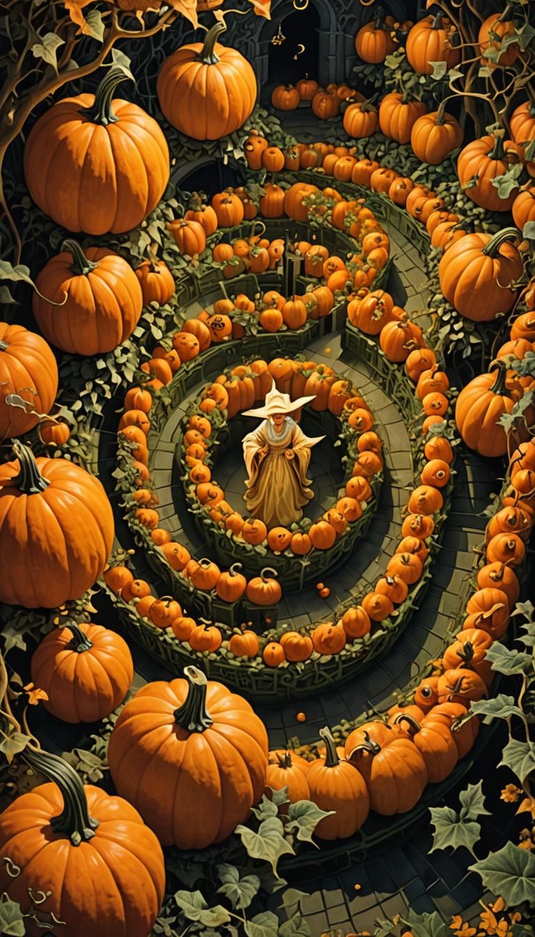 Fairy Godmother searches The Gourd Maze   for the perfect pu...