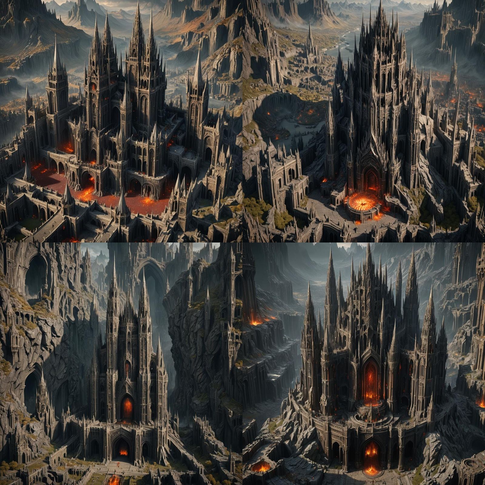 Barad-dûr with Throne: Detailed Matte Painting