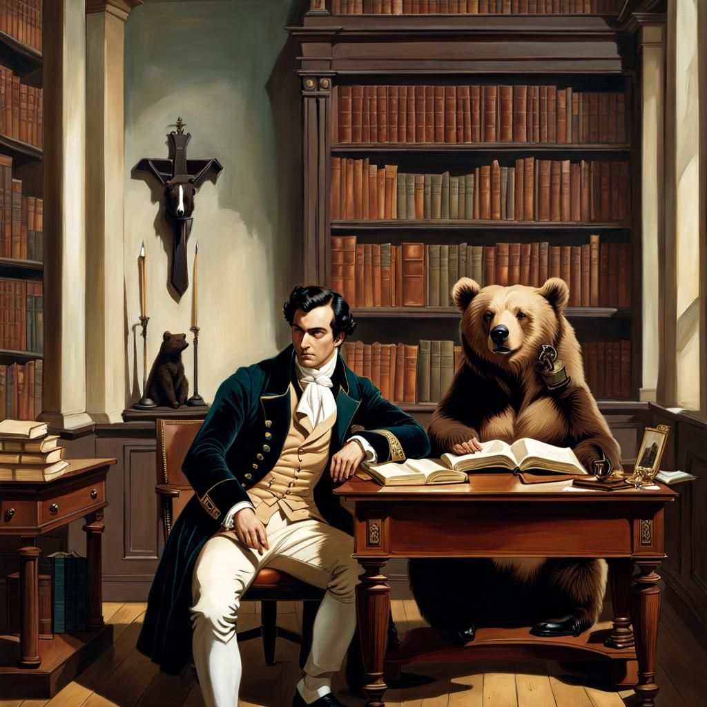 Young Lord Byron & Ursa, Trinity College, Cambridge 1805