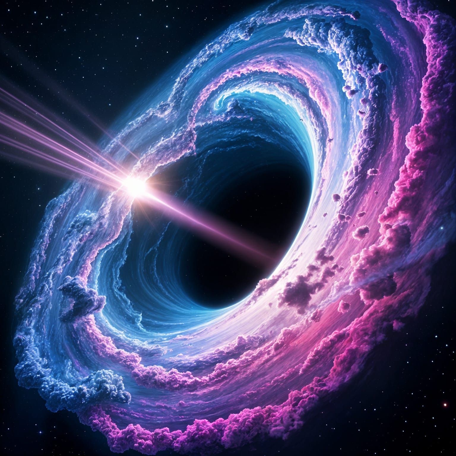 Energy jet from a black hole