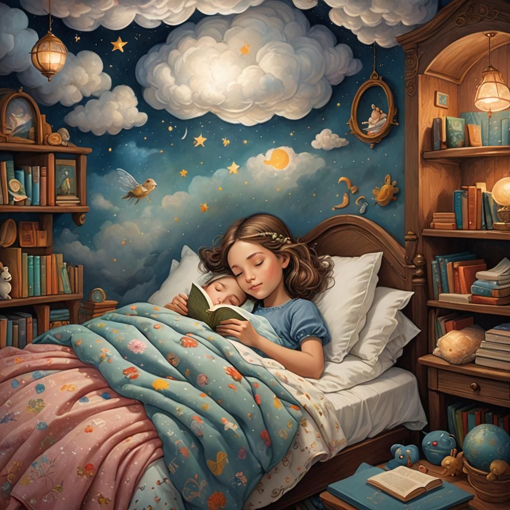 Whimsical Dreamscape: A Child's Peaceful Sleep