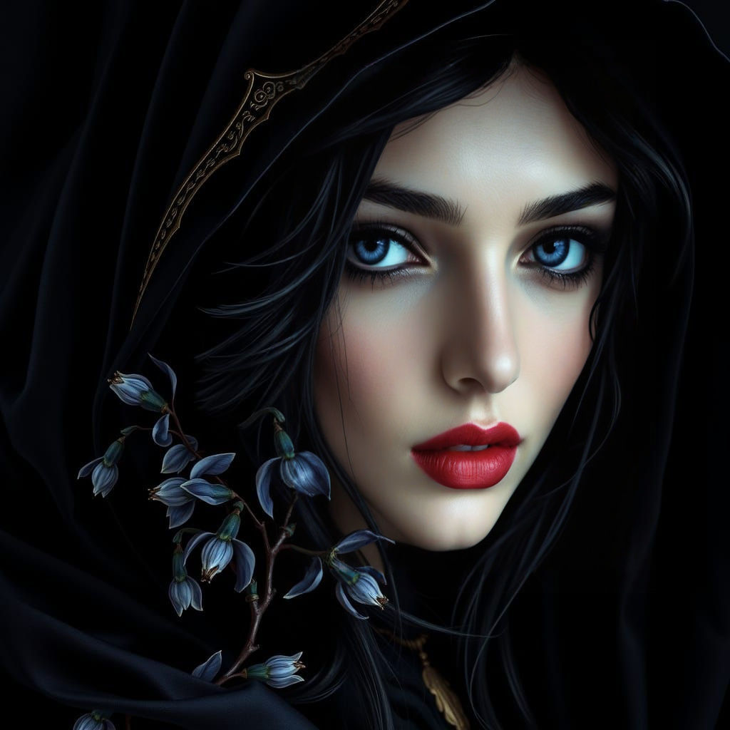 “Dark Angel” x Aconitum (Monkshood, Wolf’s Bane, Devil’s Helmet)
"A deadly queen draped in midnight petals, exuding powe...