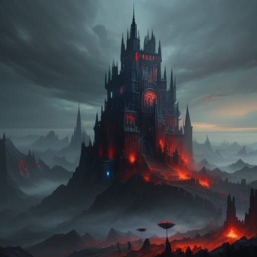 Ethereal Hellscape in Vibrant, Fantastical Detail