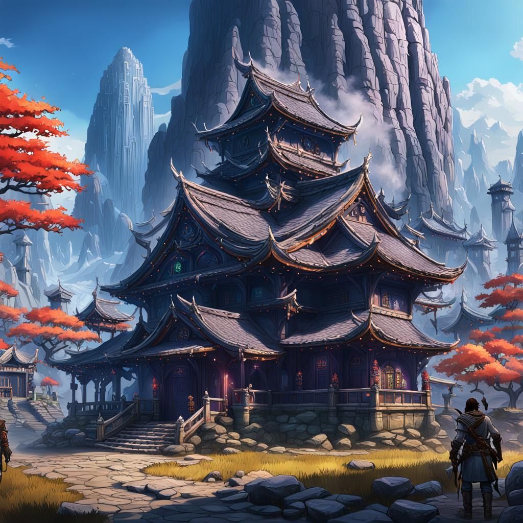 D&D Game Cover Art in Japanese Style