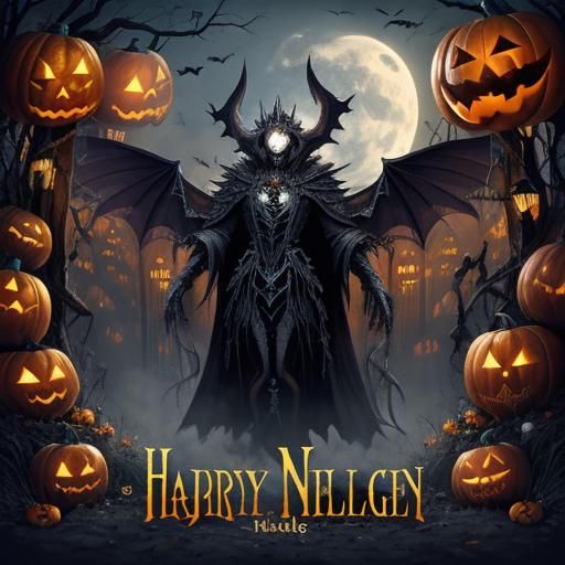 Neurographic Halloween Pattern with Wings