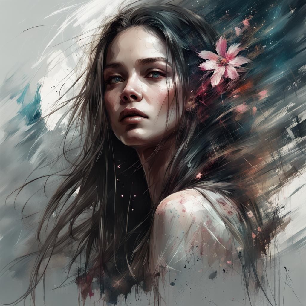 Olivia Rodrigo Galaxy Portrait in Hyperdetailed Style