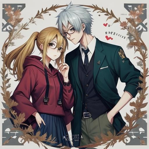Anime Style: Boy and Girl in Love